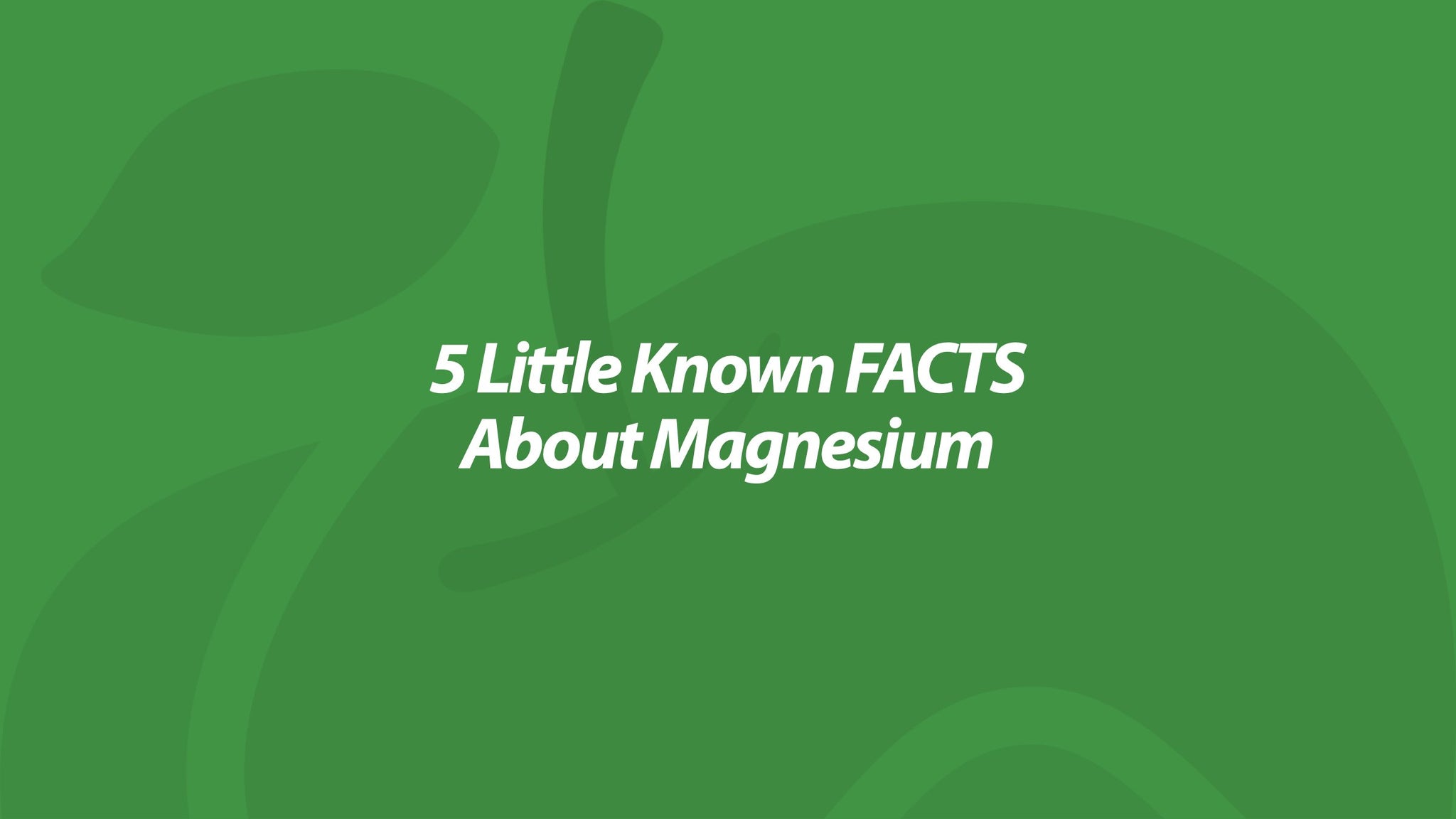 5 Little-Known Facts About Magnesium Malate