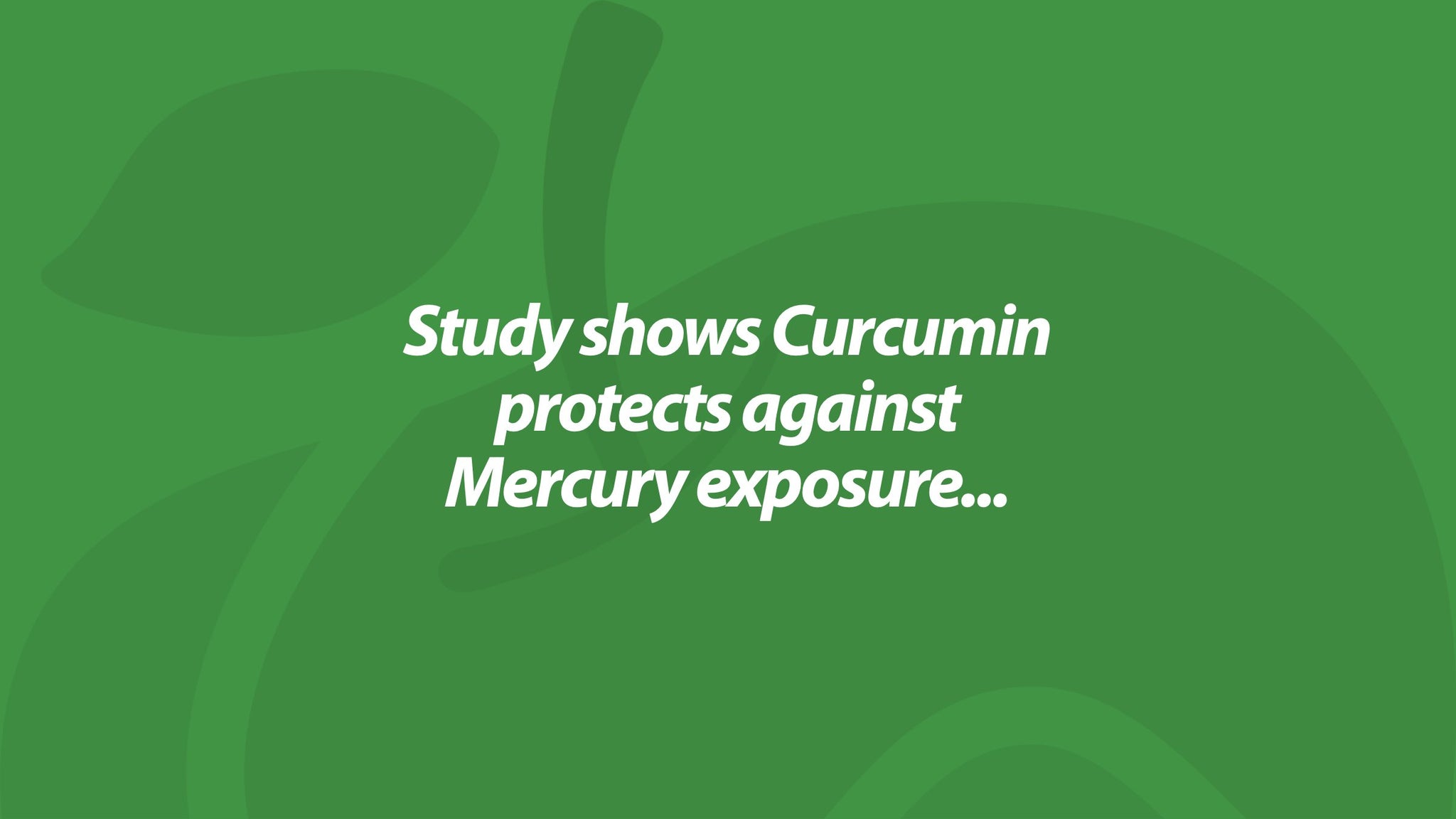 Study shows Curcumin protects against Mercury exposure...