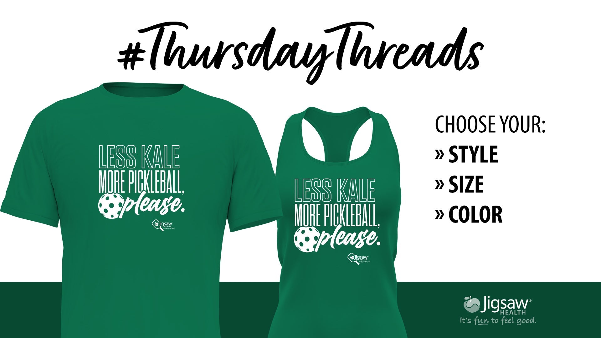 Less Kale. More Pickleball, Please. #ThursdayThreads